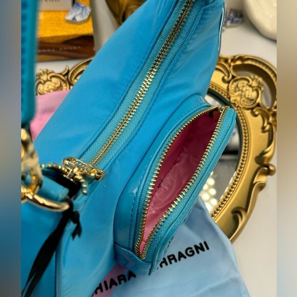 🆕 CHIARA FERRAGNI 🧿 NWT Vicky Eyelike Tote Bag - Borsa a Mano - Blue - Picture 7 of 16